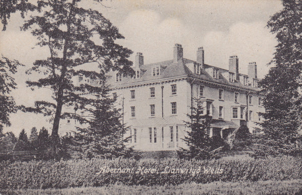 Old postcard of Abernant Hotel, Llanwrtyd Wells