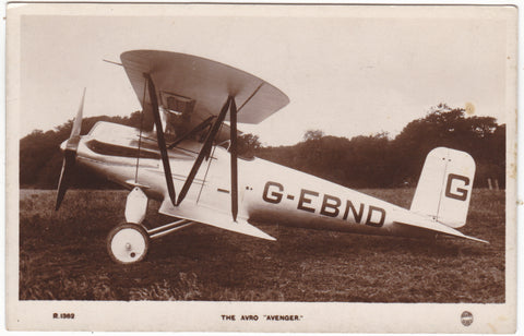 Real photo postcard of The Avro Avenger single seater fighter plane