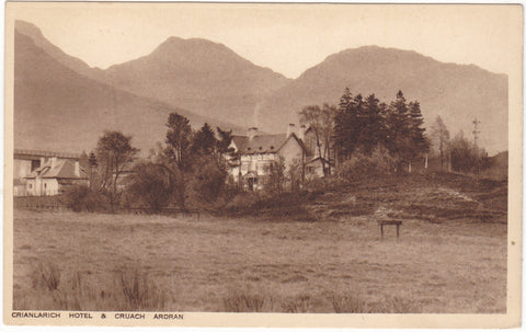Old postcard of Crianlarich Hotel & Cruach Ardran