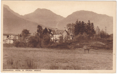 Old postcard of Crianlarich Hotel & Cruach Ardran