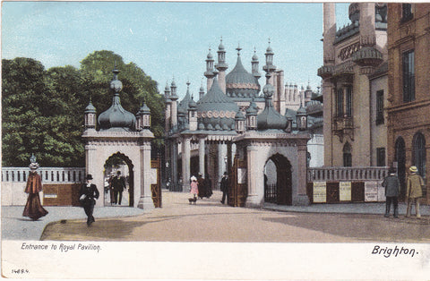 ENTRANCE TO ROYAL PAVILION, BRIGHTON - PRE 1918 POSTCARD