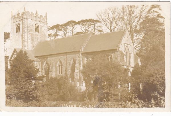 Old postcard of Halton Church near Lancaster