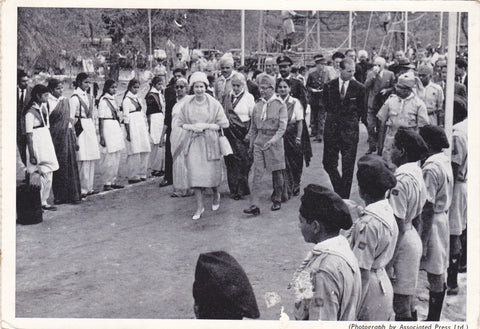 HM The Queen and HRH Duke of Edinburgh inspect Indian Guides and Scouts at a Rally in New Delhi, 1961