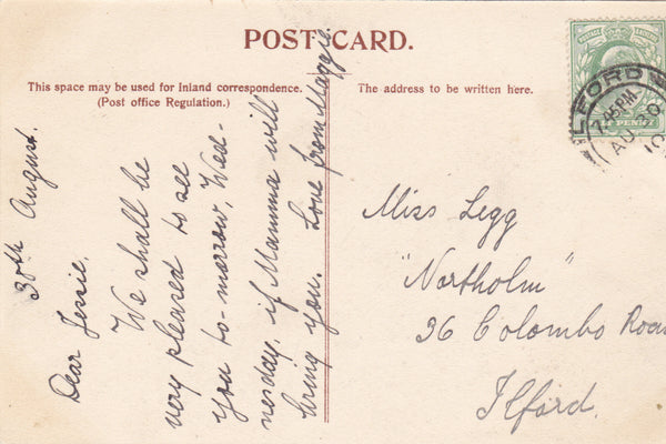 TRAINING COLLEGE, SAFFRON WALDEN - OLD ESSEX POSTCARD - 1910 (ref 1994/18)