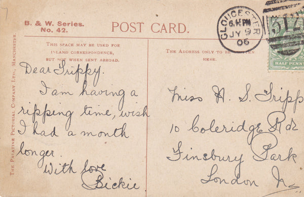 STORRS HALL - LANCASTER - 1906 DUPLEX POSTMARK (ref 2913)