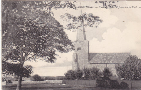 Old postcard of Tarring Church from the S.E., nr Worthing