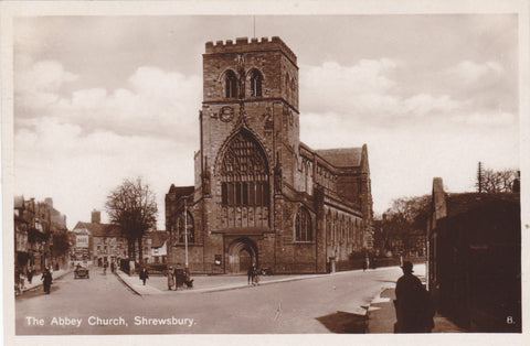 ABBEY CHURCH, SHREWSBURY - REAL PHOTO POSTCARD (ref 2473/17)