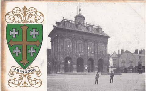 Old postcard of Abingdon, heraldic series with coat of arms