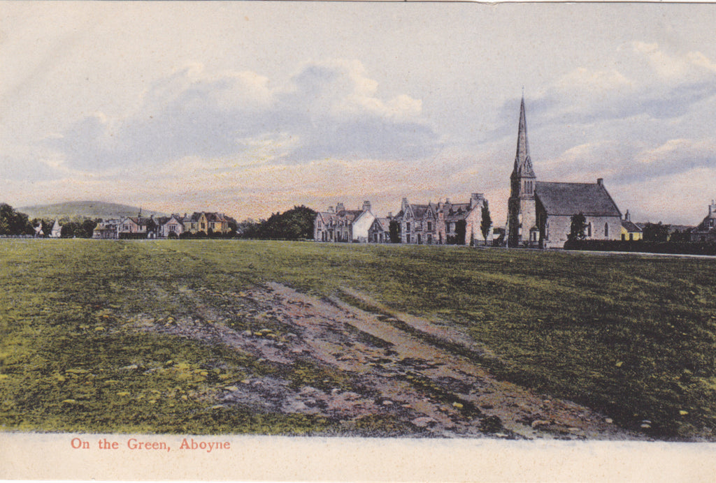 Old postcard "On the Green, Aboyne" in Aberdeenshire