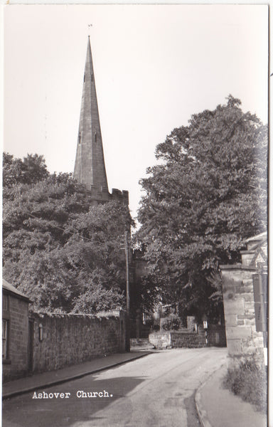 Real photo postcard of Ashover Church, Derbyshire