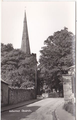 Real photo postcard of Ashover Church, Derbyshire