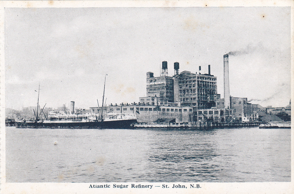 Old postcard of Atlantic Sugar Refinery, St John, N.B. Canada