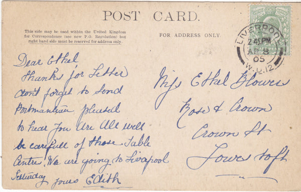 THE VICARAGE, AUDLEM - 1905 POSTCARD (ref 102/16)