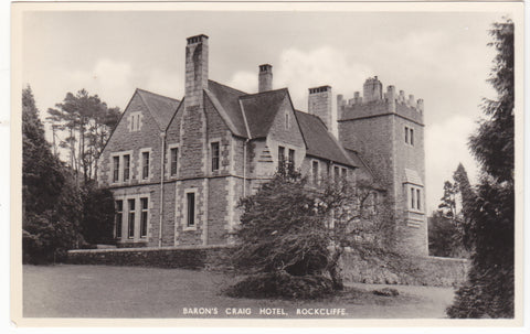 Real photo postcard of Baron's Craig Hotel, Rockcliffe, Dumfries and Galloway