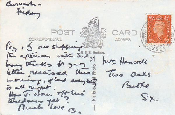 BATEMANS, RUDYARD KIPLING'S HOUSE, BURWASH - REAL PHOTO POSTCARD (ref 6135/20/S)