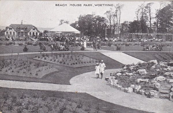 Old postcard of Beach House Park, Worthing