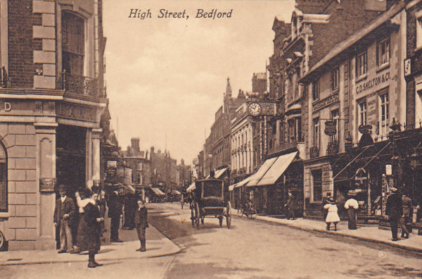 Old postcard of High Street, Bedford