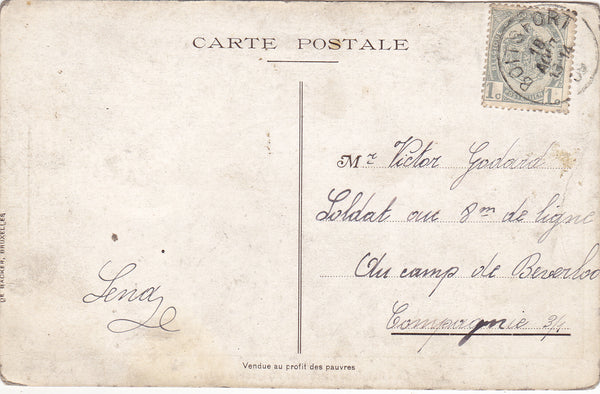LA BELGIQUE, PREMIER DIRIGEABLE BELGE - 1909 AIRSHIP POSTCARD (ref 6427/20/5)