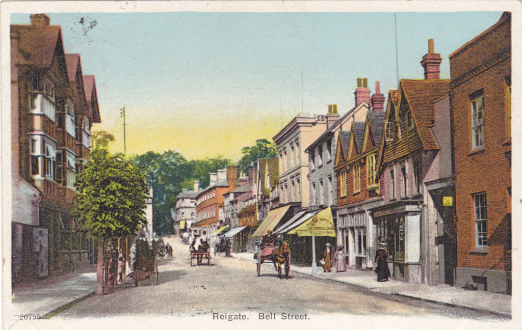 Bell Street, Reigate, old postcard