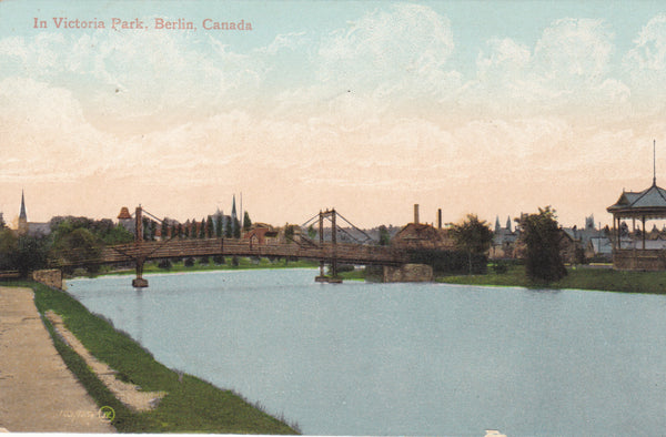 Victoria Park, Berlin, Canada vintage  postcard