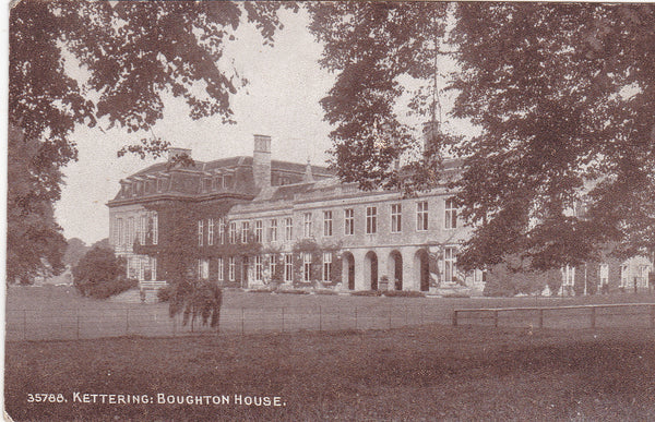 Old postcard of Boughton House, Kettering