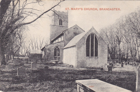 ST MARY'S CHURCH, BRANCASTER - OLD NORFOLK POSTCARD (ref 1532/18)
