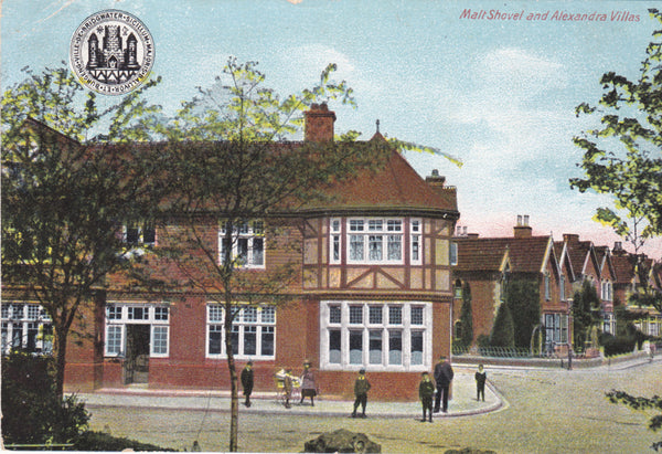 Old postcard of Bridgwater, Malt Shovel and Alexandra Villas