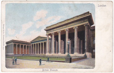 Old postcard of British Museum, London