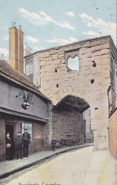 Old postcard of Broadgate, Coventry