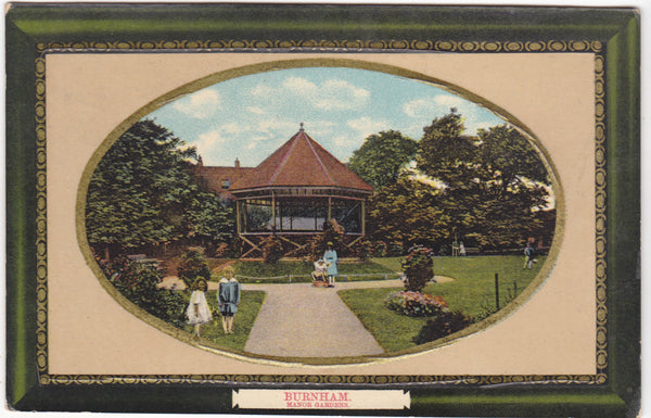 Vintage postcard of Manor Gardens, Burnham in Somerset