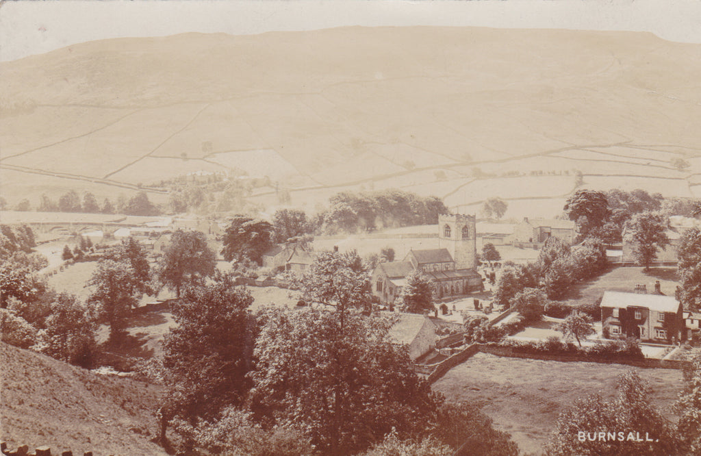 Pre 1918 real photo postcard of Burnsall, Yorkshire