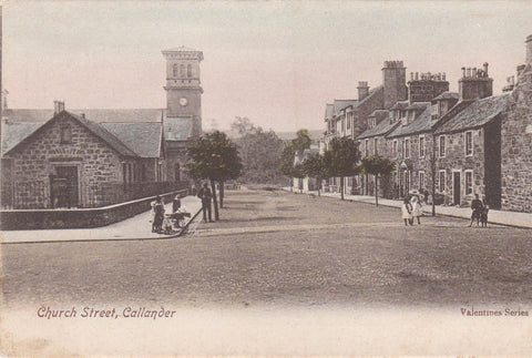 Old postcard of Church Street, Callander in Perthshire