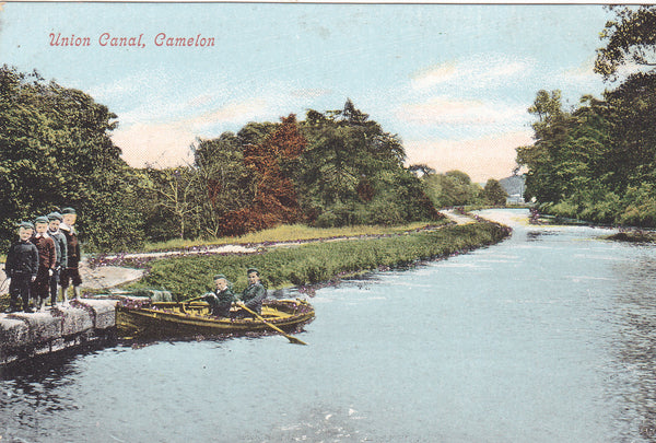 Old postcard of the canal at Camelon, Stirlingshire