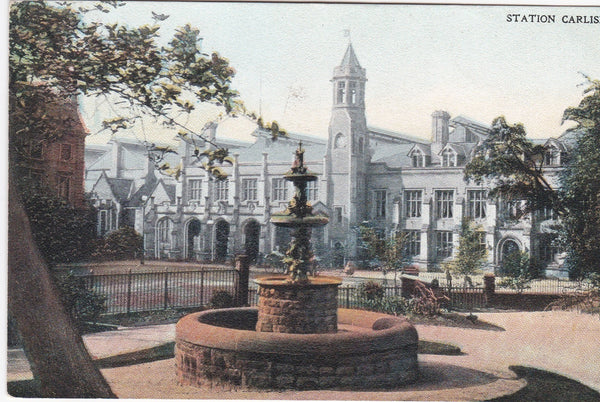 Old postcard showing the Station, Carlisle