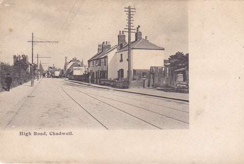 Old postcard of High Road, Chadwell in Essex