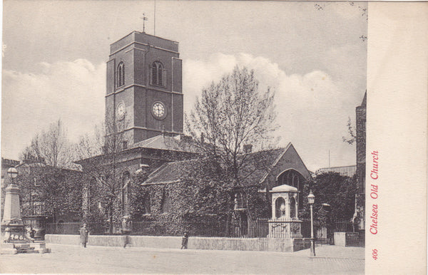 Old postcard of Chelsea Old Church