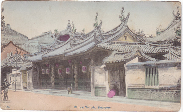 Old postcard of Chinese Temple, Singapore