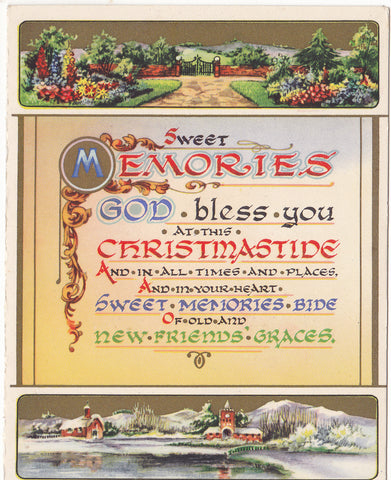 Vintage folding greetings card for Christmas 