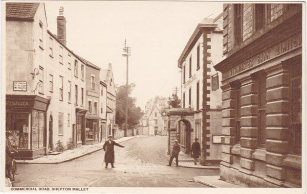 Old postcard of Commercial Road, Shepton Mallet