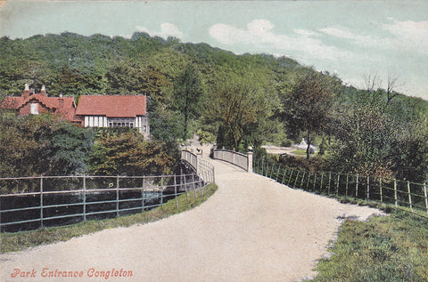 Old postcard of Park Entrance, Congleton, Cheshire