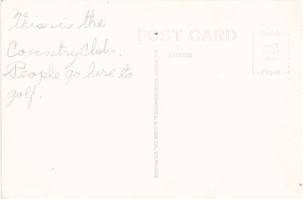 COUNTRY CLUB, CENTERVILLE, IOWA - REAL PHOTO POSTCARD (ref 4797)