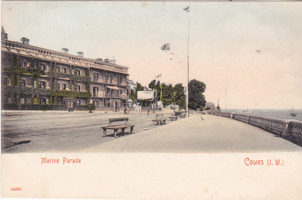 Undivided back postcard of Marine Parade, Cowes, Isle of Wight, c1902