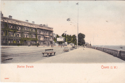 Undivided back postcard of Marine Parade, Cowes, Isle of Wight, c1902