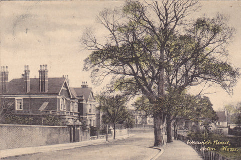 Old postcard of Creswick Road, Acton, London