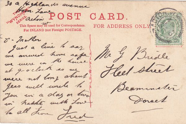 CRESWICK ROAD, ACTON - OLD LONDON POSTCARD (ref 5972/19 G11)