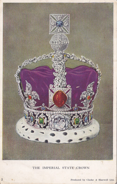 Old postcard of The Imperial State Crown