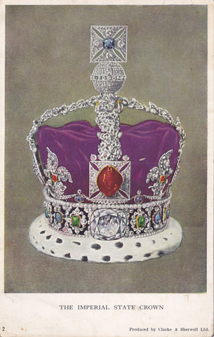Old postcard of The Imperial State Crown