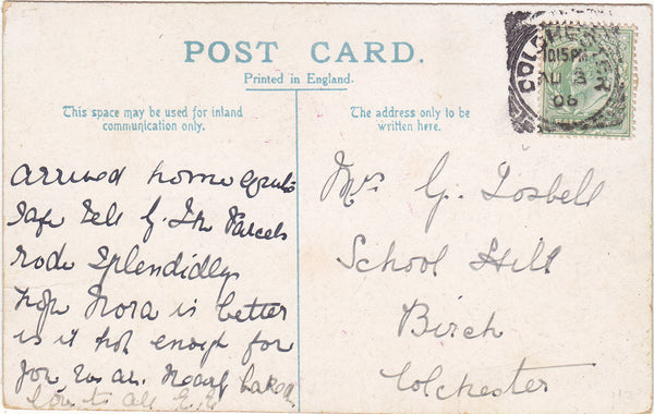 THE DEAR OLD HOME, EAST MERSEA - 1906 ESSEX POSTCARD (ref 2580/20/G10)
