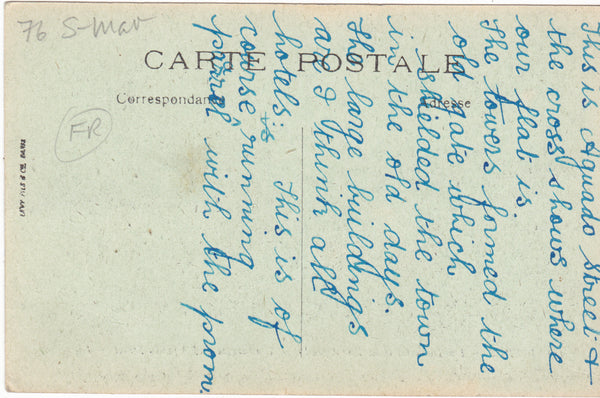 DIEPPE - LES TOURELLES ET LA RUE AGUADO - LL POSTCARD (ref 5617)