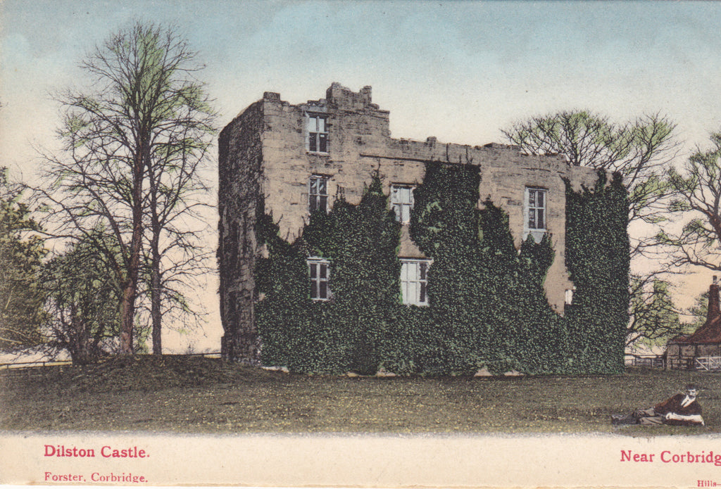 Old postcard of Dilston Castle, nr Corbridge, Northumberland